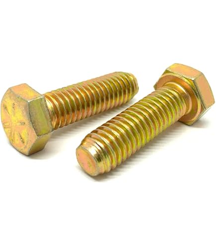 Tuercas De Bloqueo Con Brida Hexagonales 3/8-16 Grado 8 - Acabado Amarillo De Zinc, Elige La Cantidad
