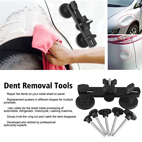 Car Paintness Dent Repair Tool kit, Easy Use Auto Body Dent Bridge Removal Puller Tools for Universal Vehicle,Motorcycle,Refrigerator and More
