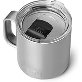 YETI Rambler 10 oz Ceramic Lined Stackable Mug, Vacuum Insulated, Stainless Steel with MagSlider Lid, Stainless