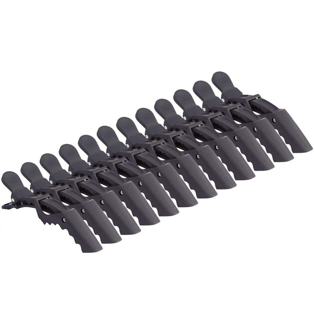 6PCS Hairdressing Salon Hair Clip Sectioning Clamp Hairpin Grip Accessories Tools 2 Colors (Black)