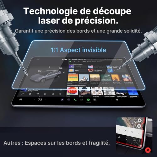 CYBERBEANS 16 inch + 8 inch screen protector for Tesla Model y Juniper 2026 | Tempered Glass Accessories Anti-Fingerprint, Bubble-Free, 9H Hardness, With Installation Kit