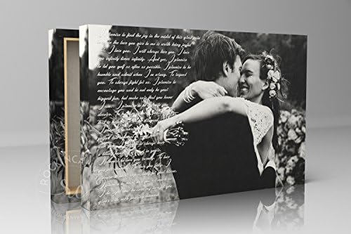Rockin Canvas Song Lyric Art/ Custom Wedding Canvas Print with Love Story/ Poem/ Lyrics/ Vows Wedding Song, Vows. Unique Wall Decor.