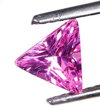 2.65CTS 8.00mm. TRILLION SHAPE CUT PINK CUBIC ZIRCONIA LOOSE GEMSTONE