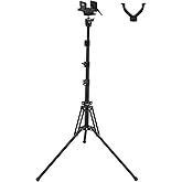 HUNTPAL 16"-62" Hunting Tripod Shooting Stick Gun Rifle Crossbow Shooting Rest with Center Column, Versatile Portable Foldable Aluminum Stand for Shooting Range, Camera Photography and Videography