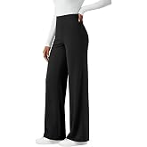 keriffe Wide Leg Yoga Pants Women with 4 Pockets Casual Lounge Pants | High Elastic Waist, Buttery Soft, Pull On, Stretchy Dress Work Slacks, Workout, Travel
