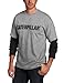 Caterpillar Thermal Layered Long Sleeve Tee, Dark Heather Grey, X-Large