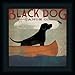 Black Dog Canoe Co. by Ryan Fowler Whimsical Labrador Sign Wall Art Print Framed Décor