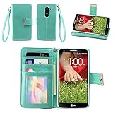 IZENGATE Executive Premium PU Leather Wallet Flip Case Cover Folio Stand for LG G2 (Sprint & T-Mobile Only) (Mint)
