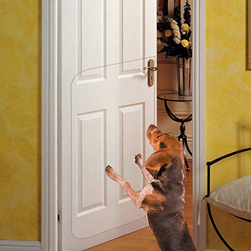 IN HAND Clear Door Scratch Protector, Deluxe Pet Door Scratch Shield Protect Your Doors & Walls, Heavy Duty Flexible Door Guard Cover