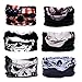 FAYBOX 6pcs Magic Wide Wicking Headbands Outdoor Headwear Bandana Sports Scarf Tube UV Face Mask for Workout Yoga Running Hiking Riding Motorcycling