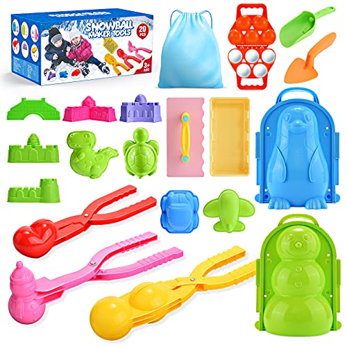Snow Toys, CARDFUN Sand Toys 20PCS Toys for 2+ Year Old Girl 2-10