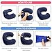 MLVOC Travel Pillow 2 Pack, Inflatable Neck Pillow with Ear Plugs, Eye Mask, Drawstring Bag and Soft Velvet Neck Support for Airplanes Travel (Blue+Grey)