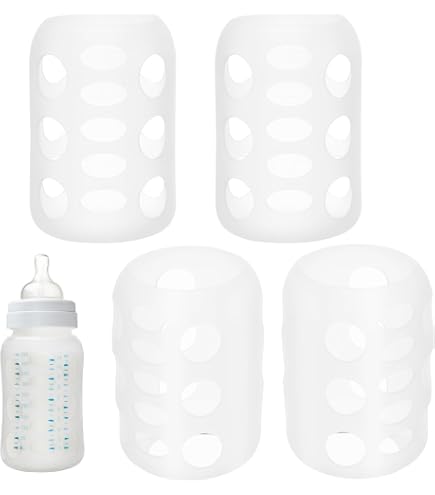 UWSTE 4Pack Silicone Sleeve for Evenflo Feeding Classic Glass 4oz, Glass Bottle Sleeves for Balance Plus Standard Neck 4oz, Scald Sleeve Heat Protective Case : Baby