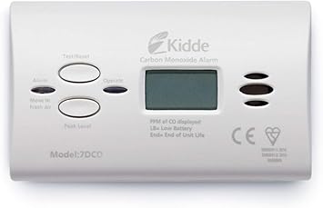 Kidde 7DCOC - Alarma de monóxido de carbono pantalla digital de sensor 10 años y una garantía: Amazon.es: Bricolaje y herramientas