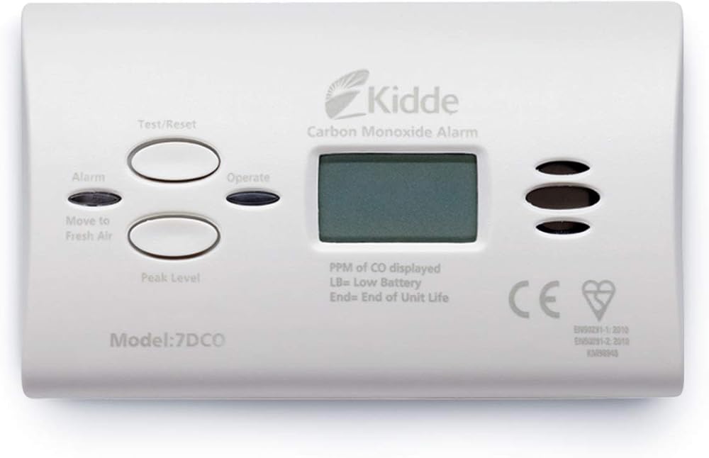 Kidde 7DCOC Carbon Monoxide Alarm White Battery Operated 10 Year
