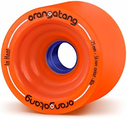 Orangatang In Heat 75 mm 80a Downhill Longboard Skateboard Cruising Wheels (Orange, Set of 4)