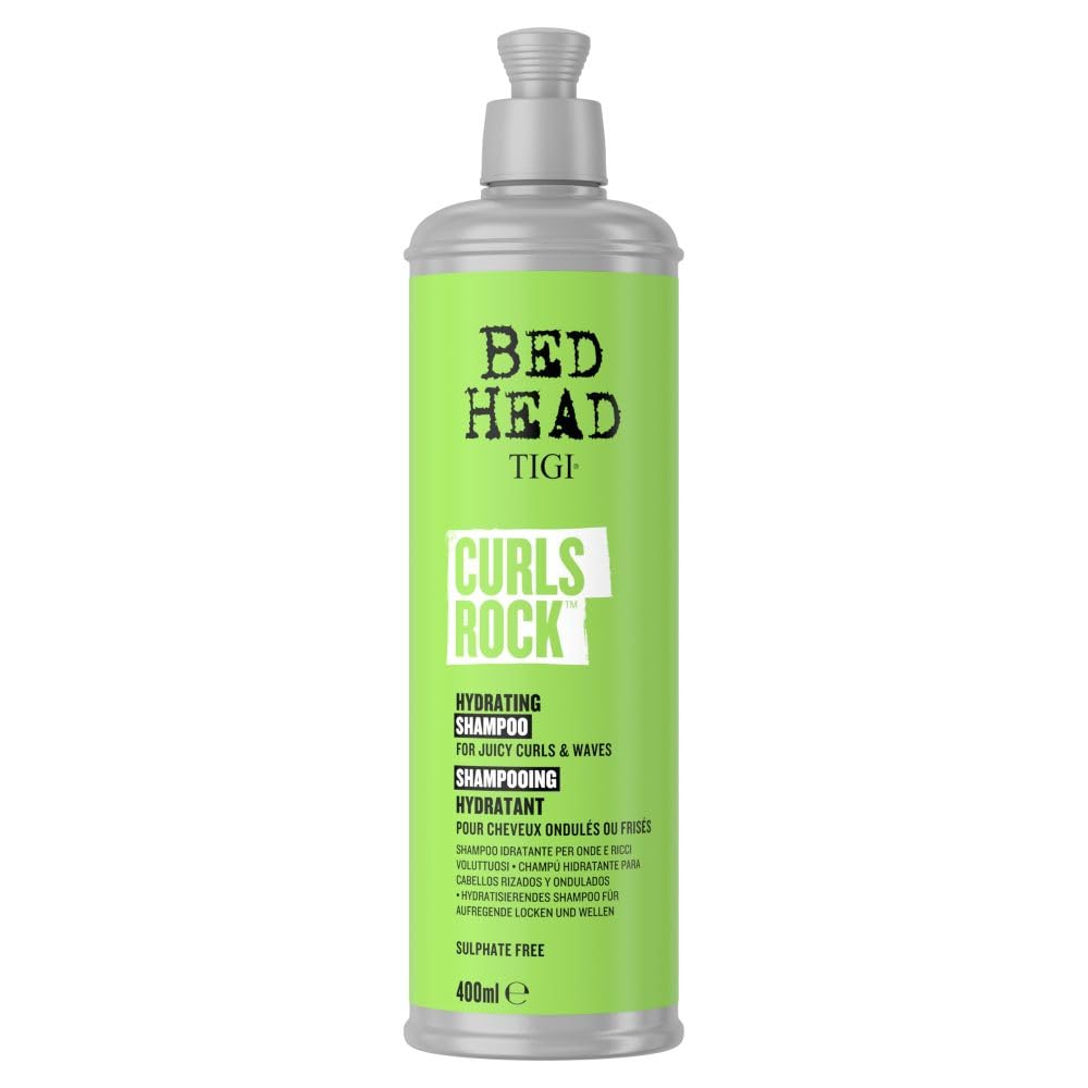 Bed Head by TIGI Curls Rock 400ml Hydrating Shampoo - Professional Cleansing Wash for Curly Hair, Defines Curls with Moisturising Argan Oil Essences, Enhance Curl Pattern, Reduce Frizz, Improve Shine