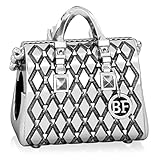 Authentic BELLA FASCINI Designer Purse Studded Tote Handbag Bead Charm- 925 Silver - Fits Bracelets