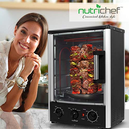 Nutrichef Upgraded MultiFunction Rotisserie Oven Vertical Countertop