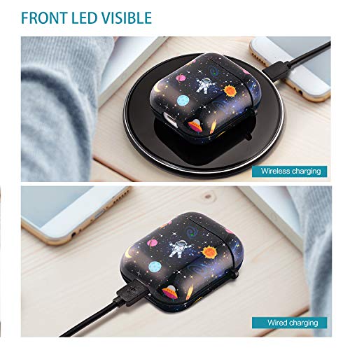 Lokigo AirPods Case Protective Cover Compatible with AirPods Charging Case 2&1 Hard Case Kits with Keychain/Strap/Earhooks/Watch Band Holder for Girls Women Men