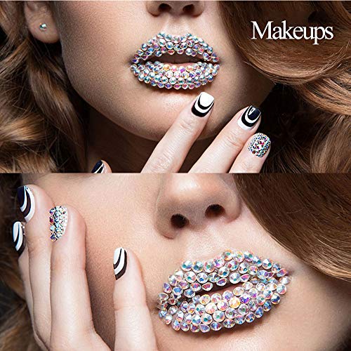 4000 Pieces (2 Boxes) Art Crystal Nail Rhinestones Kit 6 Sizes (1.5-6 mm) with Pick Up Tweezer and Rhinestones Picking Pen for Nail Art Decorations DIY Supplies(Clear, Crystal AB) - Thumbnail 3
