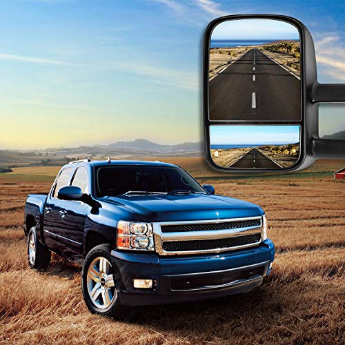 Towing Mirrors for Chevy/Chevrolet Silverado, AAIWA Side Mirror for GMC Sierra, Power Heated Tow Mirrors with Arrow Signal Light for 2003-2007 Chevrolet GMC Sierra Silverado, 2 PCS