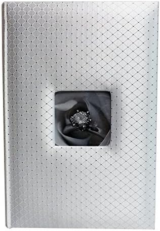 Wedding Story Photo Album,Diamond Design w/Window, White,Holds 300photos, 4"x6" Photos (ONE Album)
