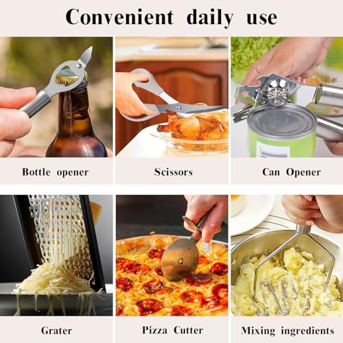 ARCHAEOPTERYX Kitchen Cooking Utensils Set, 46 pcs Non-Stick Silicone Cooking Kitchen Utensils Spatula Set with Holder, Wooden Handle Silicone Kitchen Heat Resistant Gadgets Utensil Set (Khaki)