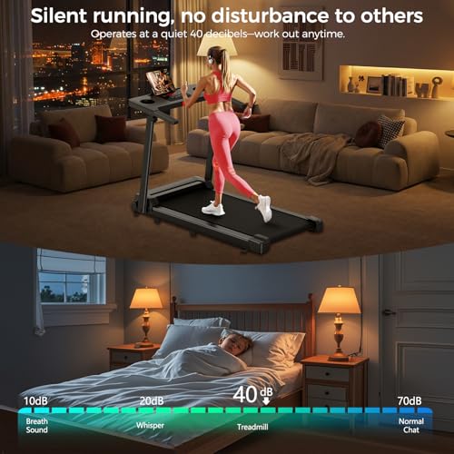 Walking Pad Treadmill, Foldable Small Treadmill for Home Office, 3.0 HP Brushless Motor with LED Display, 300 LBS Capacity, Quiet Capacity Compact Quiet Desk Treadmill