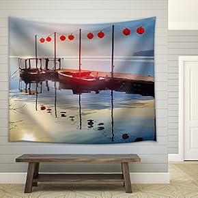Sun Moon Lake in Taiwan - Fabric Wall Tapestry Home Decor - 51x60 inches