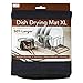 Kitchen Basics Dish Drying Mat XL for Kitchen, Absorbent, Reversible Microfiber Dish Mat, 18 Inch x 24 Inch, Black