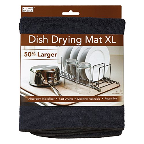 Kitchen Basics 554301 Dish Drying Mat, XL, Black