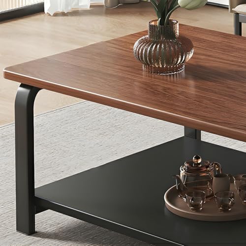 UNKKS Mesa de Centro para Sala, Marco de Metal, Minimalista Fácil de Montar, Mesa de Almacenamiento para Sala de Estar para Salón de Estar en Casa,Oficina y Hogar(100X60X41CM)