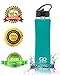 GO Active Insulated Water Bottle with Straw. Stainless Steel Double Wall Sport Bottle Featuring ActiveLock™ Thermal Vacuum Keeps ice Over 24 Hours! Durable, Portable (Aqua Green, 24 oz)