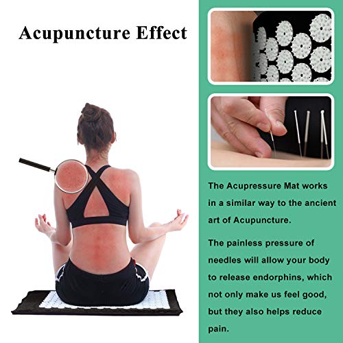Acupressure Mat and Pillow Set with Bag - Large Size 28.7 X 16.5 inch Acupuncture Mat for Neck & Back Pain, Muscle… - Image 4