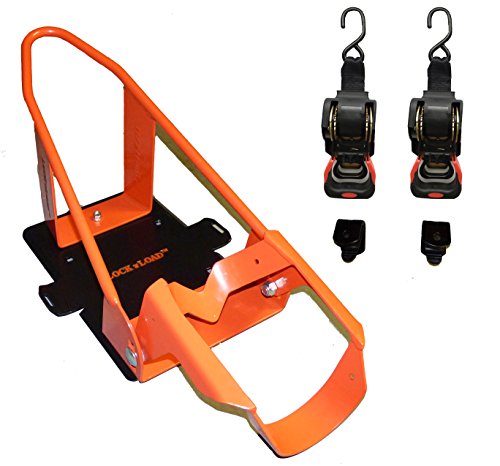 Lock 'N Load (BK1000) Orange/Black Deluxe Motorcycle Wheel Chock Combo Kit