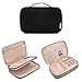 BAGSMART Double Layer Travel Jewelry Organizer Jewelry Storage Carrying Cases for Earrings, Necklaces, Rings, Black