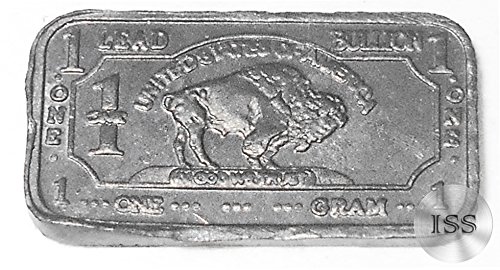Fine .999 (Lead) Buffalo Bison Bars, Each Weighs 1 Gram, 1g Ingot, Superb Addition To Metal Collection, Part of a Unique Collectable Series, Iconic Design, Pure Fractional Industrial (Lead)