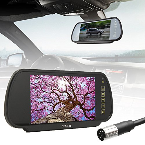 XGao 7inch LCD Color Screen Car Reverse Rear View Night Vision Backup Camera DVD Mirror Monitor (Black)
