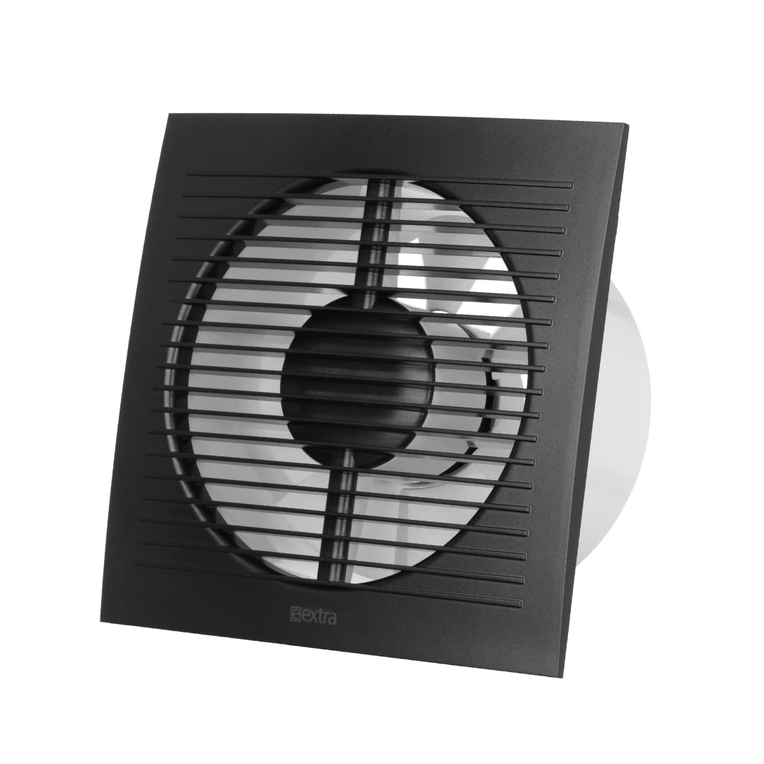 EUROPLAST Diameter 125mm Bathroom Extractor Fan with Timer - 5 inch Extractor Fan Bathroom - Anthracite Extractor fan - Axial Ventilation fan - Wall Mounted Fan - Square Fan