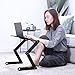 Cozy Desk for bed and sofa,Laptop stand，Height adjustable tabletop, Laptop cooling stand table pad with 2 CPU fans suitable for Notebook or Macbook and iPa，Black aluminum tablet table by AuAg