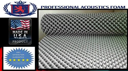 Acoustic Foam provides better soundproofing Prime Condition. use in recording studios, control rooms, Offices home studios, Studios,2.5" Acoustic Foam Egg Crate - 2-1/2" X 72" X 80" Covers 40sq Ft