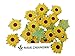 NAVA CHIANGMAI 50 Pcs Sunflowers Mulberry Paper Flowers with Brown Centre 1 inch Scrapbooking and Creative Craft Projects Handmade Thailand