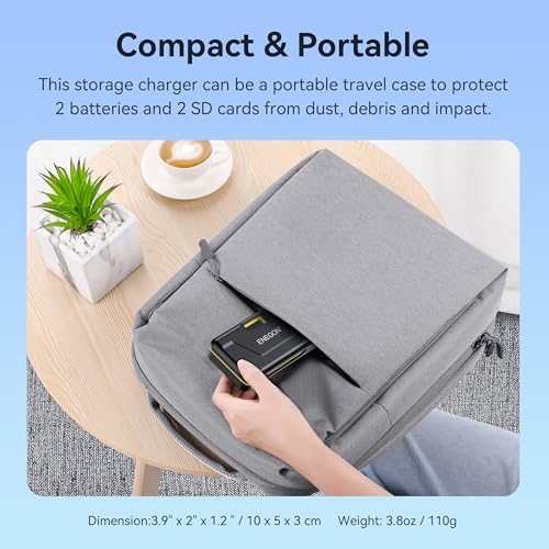 ENEGON NP-FZ100 Battery (2×3000mAh) 20W Fast Charging Set for Sony FX3 FX30 ZV-E1 ZV-E10II A1 A6600 A6700 A7III A7IV A7C A7CII A7CR A7RIII A7RIV A7RV A7SIII A9 A9II, Digital Display, SD Card Slot