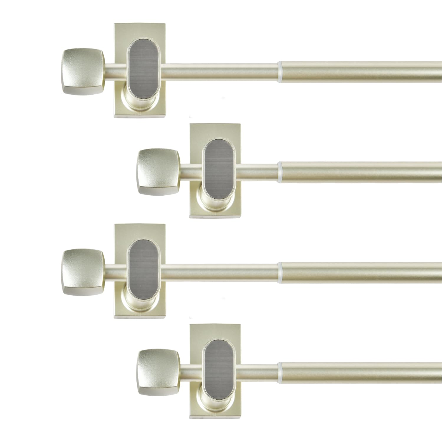 Photo 1 of 4 Pack Magnetic Curtain Rod for Metal Doors Windows,9 to 16 Inch,Multi-Use Adjustable Appliance for Iron and Steel Place,Tool Free,Nickel