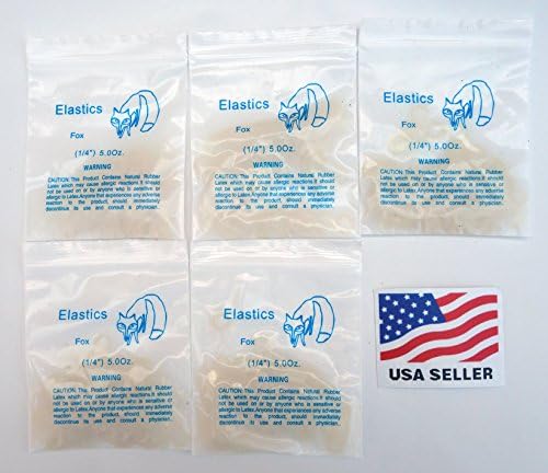 Dental Latex Rubber Bands 5, 50, 100 Packs in 1/8", 3/16", 1/4", 5/16", 3/8" Orthodontic Medium Force Elastics New (5 Pack 1/4)