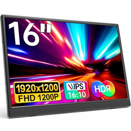 FHD 16 Portable Monitor 1200P HDMI USB C Plug