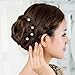 Pixnor Bridal Wedding Hair Pins Prom Faux Small Pearl Rhinestone Crystal Flower Hair Styling U Pins 10 pcs