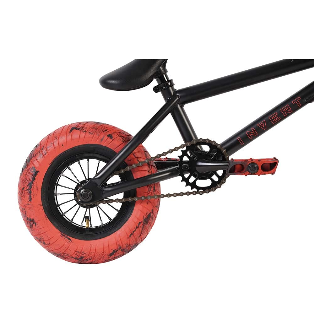 Invert IVS Mini BMX Bike, Top-Load Stem, Fixed Saddle, Lightweight Hi-Tensile Steel Frame, Freestyle BMX with Custom Marble Tires for Kids Aged 6 and Up Supports 220 lbs