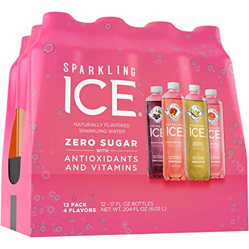 Sparkling Ice Black Cherry, Peach Nectarine, Coconut Pineapple, Fruit Punch - Variety Pack, 17 Fl Oz (Pack of 12)